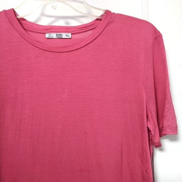 Zara Collection Women's Basic Pink Tee sz L - Picture 3 of 7